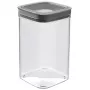 CURVER Dry Cube Quadratischer Lebensmittelaufbewahrungsbehälter 1,8L Transparent mit grauem Deckel, luftdicht und auslaufsicher