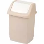 CURVER Click-It Deco 50L rechteckiger Abfallbehälter mit Druckknopfdeckel, Beige