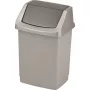 CURVER Click-it 15L Tretabfalleimer mit Pedal, Silber
