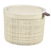 CURVER Jute Runder Aufbewahrungskorb mit Deckel, 2L, Creme, 17x13 cm