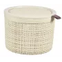 CURVER Jute Runder Aufbewahrungskorb mit Deckel, 2L, Creme, 17x13 cm