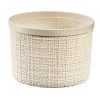 CURVER Jute Runder Aufbewahrungskorb mit Deckel, 2L, Creme, 17x13 cm