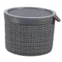 CURVER Korb mit Deckel Jute Rund 2L Ø17x13cm Dunkelgrau