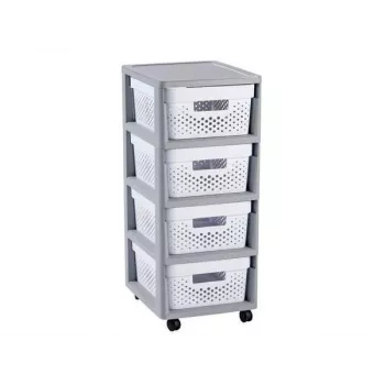 CURVER Infinity Rollcontainer mit 4 Fächern 11L 30x36x69cm Grau/Weiß