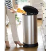 Curver Deco Tretmülleimer rund 50L Schwarz Silber Metallic-Effekt