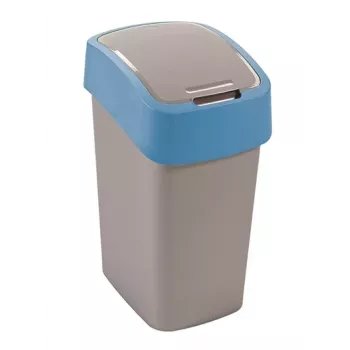 CURVER Flip Bin 9L Silber/Blau Abfalleimer