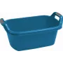 CURVER Ovale Wäschekorb mit Griffen 35L Blau - Aufbewahrungsbehälter aus recyceltem Kunststoff