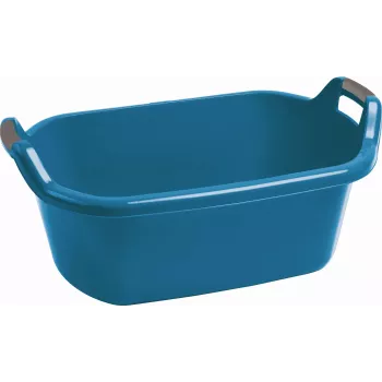 CURVER Infinity Ovale Wäschekorb 55L Blau mit Griffen