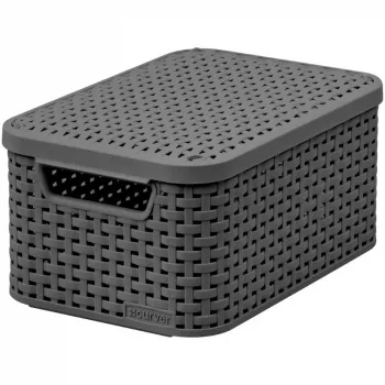 CURVER Style S Aufbewahrungsbox mit Deckel, 29,1 x 19,8 x 14,2 cm, Dunkelgrau, 8,2L