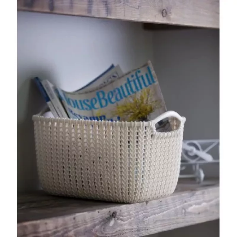 CURVER Knit Collection Rechteckiger Aufbewahrungskorb S 8L Weiß 30x22x17 cm