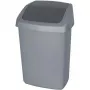 CURVER Deco Bin Schwingdeckel 50L Abfallbehälter Dunkelgrau/Silber