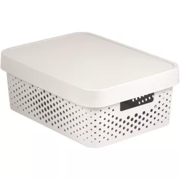 Curver Infinity Recycled 11L Aufbewahrungsbox mit Deckel, Weiß