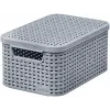 CURVER Style S Aufbewahrungsbox mit Deckel, Hellgrau, 29,1 x 19,8 x 14,2 cm, 8,2 L, zusammenklappbar, stapelbar