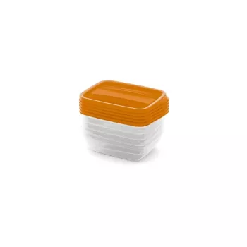 CURVER Vedo rechteckiges Aufbewahrungsbehälter-Set 5x0,5L transparent orange