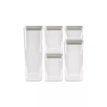 CURVER Vorratsdosen-Set für trockene Lebensmittel 0,5L + 2x1,2L + 1,8L + 2,4L Kara Transparent/Weiß
