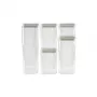 CURVER Vorratsdosen-Set für trockene Lebensmittel 0,5L + 2x1,2L + 1,8L + 2,4L Kara Transparent/Weiß