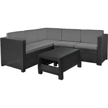 KETER Provence Gartenmöbel-Set mit Tisch Grau