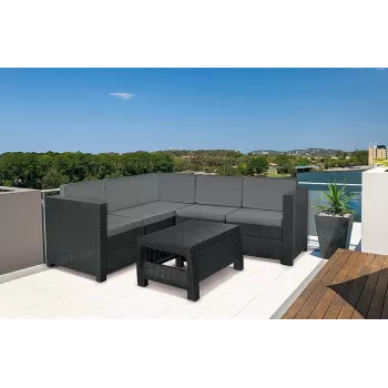 KETER Provence Gartenmöbel-Set mit Tisch Grau