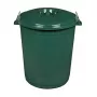 KEEEPER Hugo 70L Mega Mülleimer, Dunkelgrün, Ø55 x 60,5 cm, Rund, Abnehmbarer Deckel, Innen/Außen, UV- & Frostbeständig