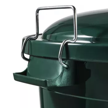 KEEEPER Hugo 70L Mega Mülleimer, Dunkelgrün, Ø55 x 60,5 cm, Rund, Abnehmbarer Deckel, Innen/Außen, UV- & Frostbeständig
