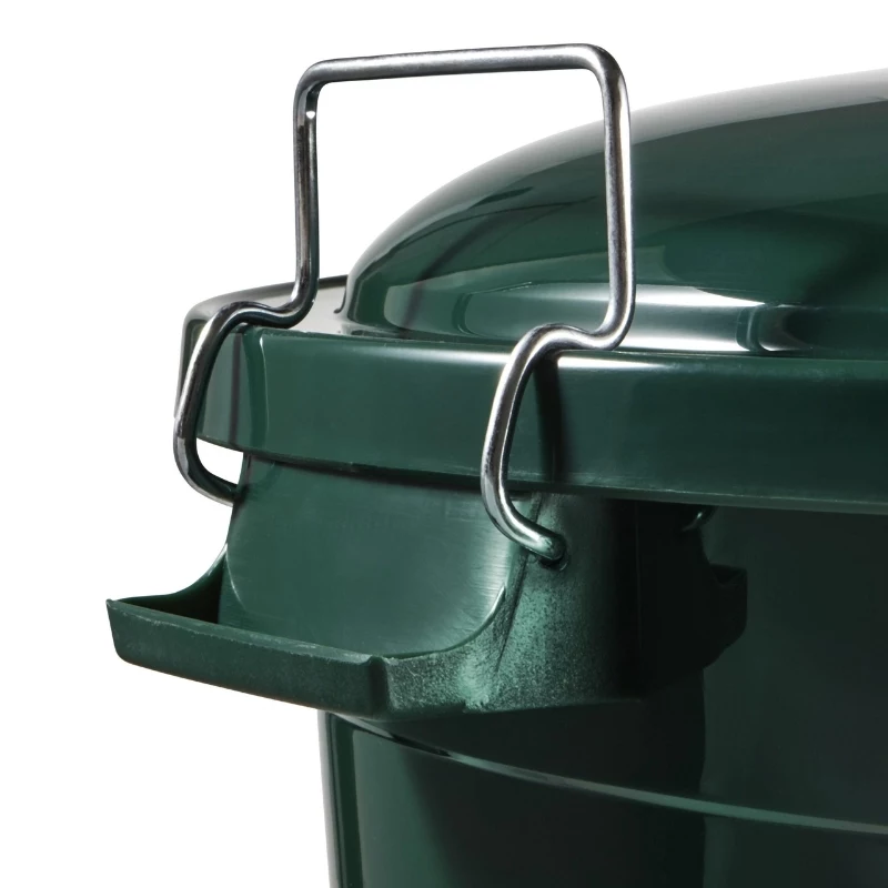 KEEEPER Hugo 70L Mega Mülleimer, Dunkelgrün, Ø55 x 60,5 cm, Rund, Abnehmbarer Deckel, Innen/Außen, UV- & Frostbeständig