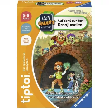 Ravensburger tiptoi Team SMART ermittelt: Auf der Spur der Kronjuwelen – interaktives Detektiv-Brettspiel für Kinder von 6 bis 10 Jahren, 1–4 Spieler, deutsche Sprache, tiptoi-Stift erforderlich