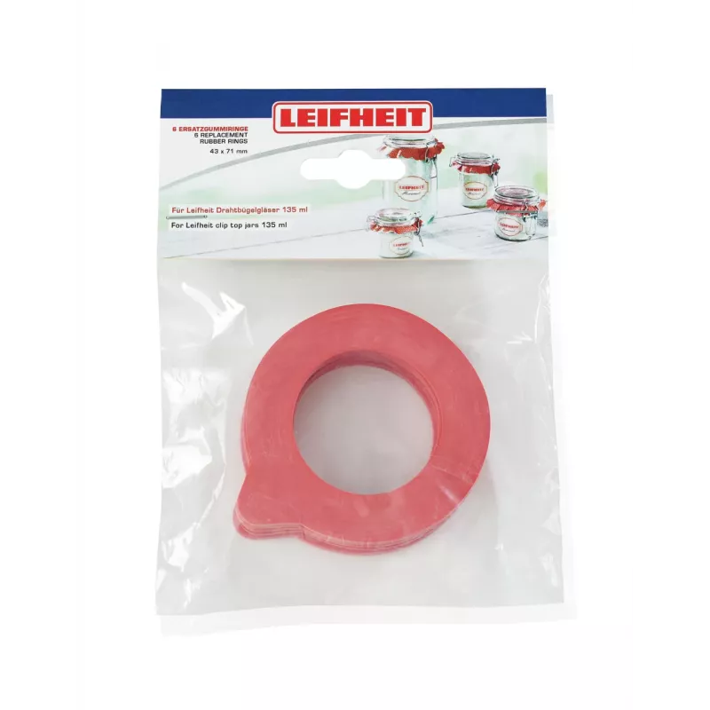 LEIFHEIT Ersatz-Gummiringe 6 Stück 43x71mm für Einmachgläser 135ml