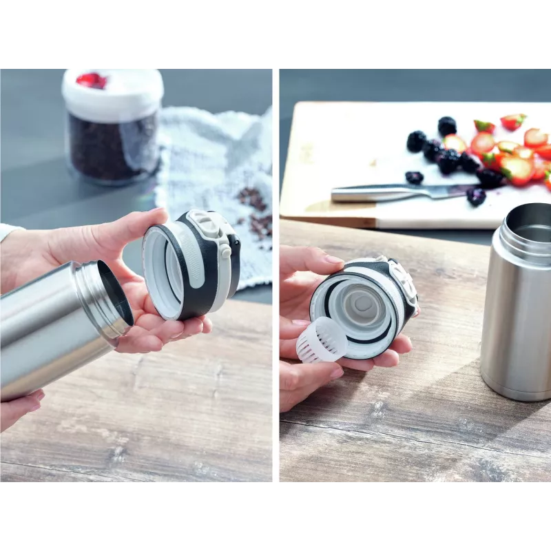 LEIFHEIT Thermo Mug Flip 350 ml Silber