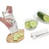 LEIFHEIT Universal-Schneider mit 5 Klingen – Multifunktionales Küchenwerkzeug für Kräuter, Gemüse, Teig & mehr, Weiß/Grün