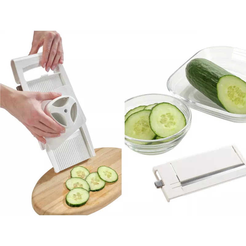 LEIFHEIT Universal-Schneider mit 5 Klingen – Multifunktionales Küchenwerkzeug für Kräuter, Gemüse, Teig & mehr, Weiß/Grün