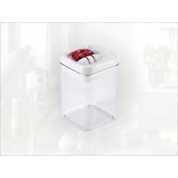 LEIFHEIT Fresh&Easy Frischhaltebehälter 800ml, luftdicht, stapelbar, BPA-frei, transparent mit weiß/grünem Deckel