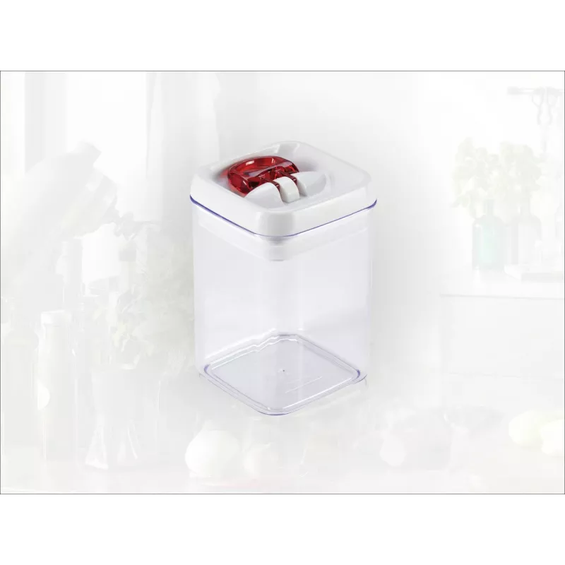 LEIFHEIT Fresh&Easy Frischhaltebehälter 800ml, luftdicht, stapelbar, BPA-frei, transparent mit weiß/grünem Deckel