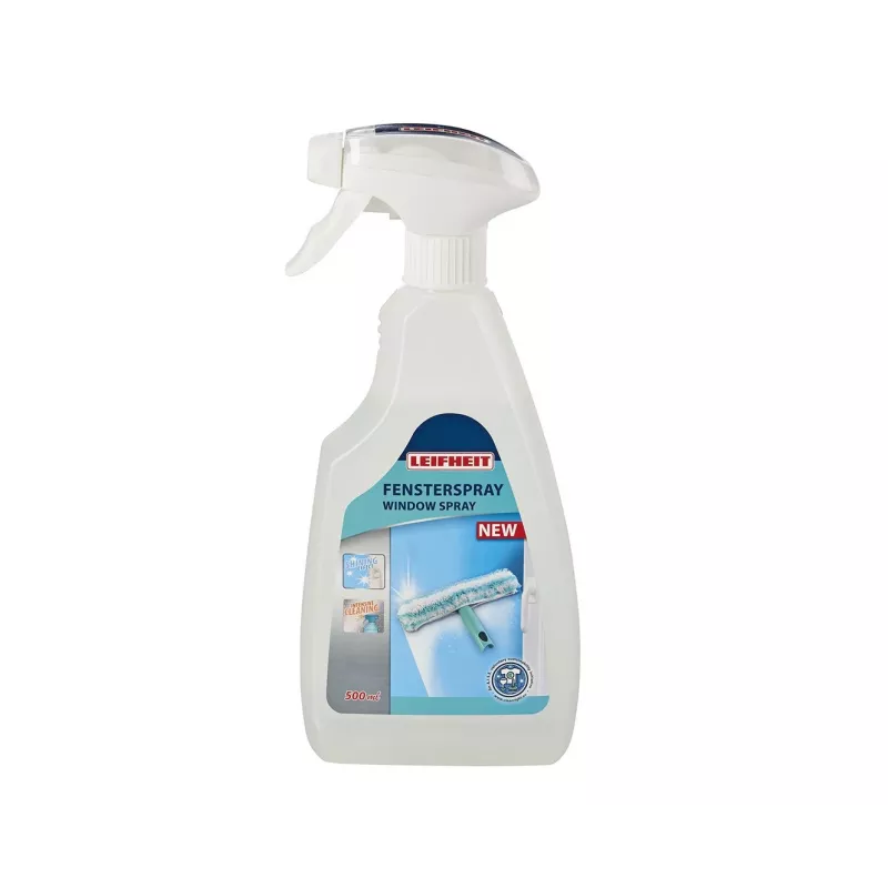 LEIFHEIT Fensterreiniger Konzentrat 500 ml – Ergibt 5 L streifenfreier Reiniger für Glas, Fenster, Spiegel & Fliesen, optimiert für Fenstersauger