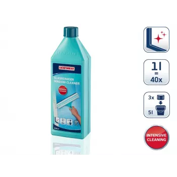 LEIFHEIT Glas- und Fensterreiniger Konzentrat 1L – Streifenfreie Formel, ergibt 100L