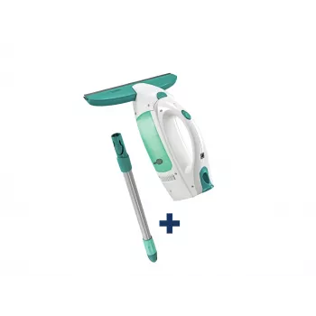 LEIFHEIT Fenstersauger Dry&Clean mit 43 cm Click System Stiel, elektrischer Fenstersauger, Weiß/Türkis