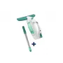 LEIFHEIT Fenstersauger Dry&Clean mit 43 cm Click System Stiel, elektrischer Fenstersauger, Weiß/Türkis