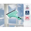 LEIFHEIT Fenster- & Rahmenreiniger 3in1 Mini micro duo - 20 cm Mikrofaser-Kopf mit integriertem Abzieher, Click-System-kompatibel
