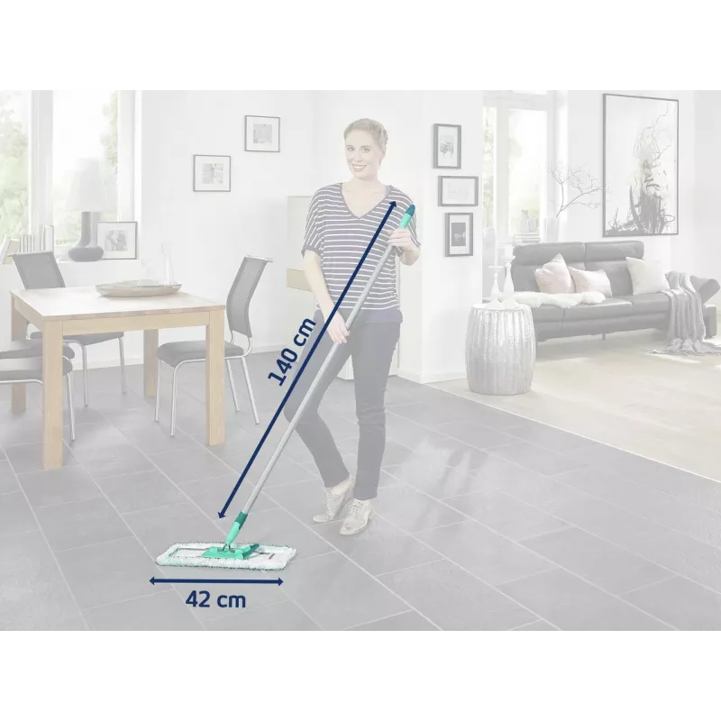 LEIFHEIT Profi XL Micro Duo Bodenwischer mit Stahlstiel, 42 cm
