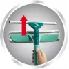 LEIFHEIT Classic Fensterwischer mit Teleskopstiel 100-155 cm, 33 cm Abzieher, streifenfrei, Grün/Weiß