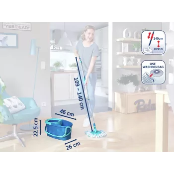 LEIFHEIT Bodenreinigungsset Rotations-Disc-Mop Ergo mit Power Cleaner 1L