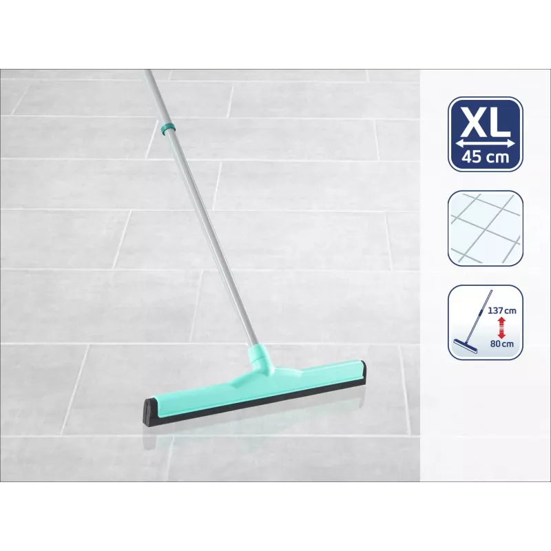 LEIFHEIT Classic Aqua Collect Bodenabzieher mit Teleskopstiel, 45 cm, Grün/Weiß