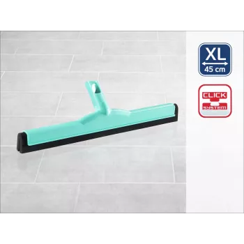 LEIFHEIT Click System Bodenabzieher 45 cm zur Wasseraufnahme, Doppel-Gummilippe, Blau/Weiß