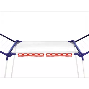 LEIFHEIT Pegasus Wäscheständer-Korbhalterungen (2er-Pack, 50 Clips, Weiß/Blau)