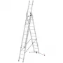 Hailo Master S120 Pro Aluminium-Sicherheits-Trittstufe, 3 Stufen, 150 kg Traglast, klappbar, mit Multifunktionsablage
