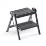 HAILO Klappbare Trittbank StepFix / Stahl / 2 Stufen / Schwarz