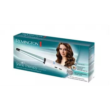 Remington CI53W Konischer Lockenstab mit Keratin & Arganöl, 25-38mm, 5 Hitzestufen, 160-220°C, 30s Aufheizzeit, Automatische Abschaltung, Warmes Türkis/Weiß, 1,8m Drehkabel