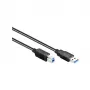 GoodConnections USB 3.0 Kabel Typ-A Stecker zu Typ-B Stecker, 1,8 m, Schwarz, SuperSpeed 5 Gbps, Vernickelte Anschlüsse, Doppelt Geschirmt 2710-S02