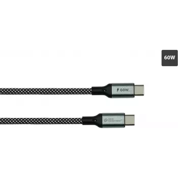 GoodConnections Magnetisches USB 2.0 Spiralkabel 60W USB-C zu USB-C, Schwarz/Weiß, 1m 2060-MT010SW