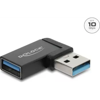 Delock USB 10 Gbps Typ-A Stecker auf Buchse Adapter, links abgewinkelt