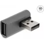 Delock USB 10 Gbps Typ-A Stecker auf Typ-A Buchse Adapter, linksgewinkelt, Aluminiumgehäuse